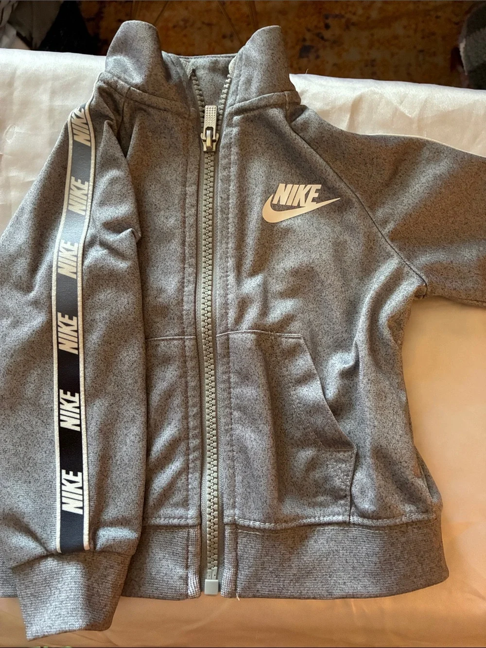 Nike Kids Gray Logo Joggers with Branded Tape